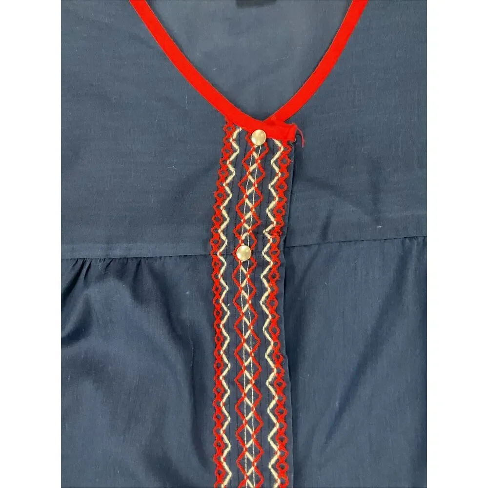 Vintage Izzy’s Artist Gardening Smock Chore Snap Apron Vest Top M Navy 2XL USA